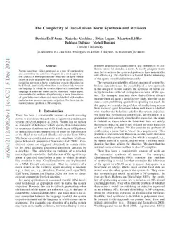 The Complexity of Data-Driven Norm Synthesis and Revision