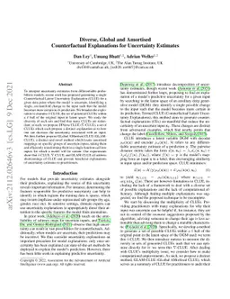 Diverse, Global and Amortised Counterfactual Explanations for
  Uncertainty Estimates