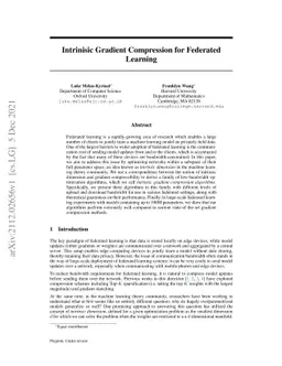 Intrinisic Gradient Compression for Federated Learning