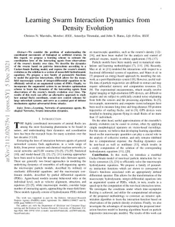 Learning Swarm Interaction Dynamics from Density Evolution