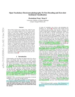 Open Vocabulary Electroencephalography-To-Text Decoding and Zero-shot
  Sentiment Classification