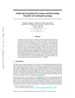 Achieving Forgetting Prevention and Knowledge Transfer in Continual
  Learning