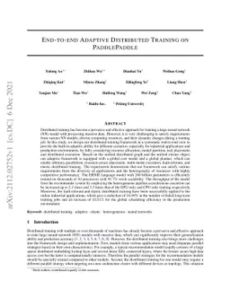 End-to-end Adaptive Distributed Training on PaddlePaddle