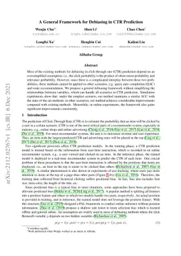 A General Framework for Debiasing in CTR Prediction