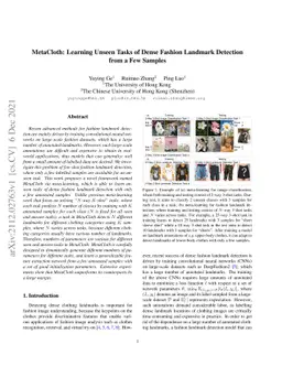 MetaCloth: Learning Unseen Tasks of Dense Fashion Landmark Detection
  from a Few Samples