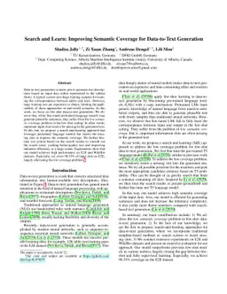 Search and Learn: Improving Semantic Coverage for Data-to-Text
  Generation