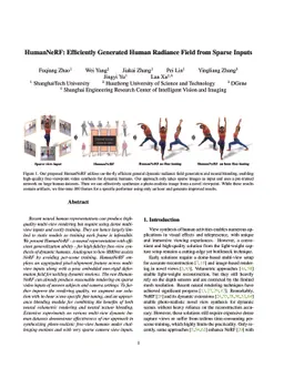 HumanNeRF: Efficiently Generated Human Radiance Field from Sparse Inputs
