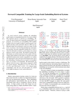 Forward Compatible Training for Large-Scale Embedding Retrieval Systems