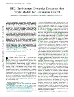 ED2: Environment Dynamics Decomposition World Models for Continuous
  Control