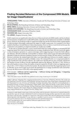 Finding Deviated Behaviors of the Compressed DNN Models for Image
  Classifications