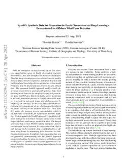 SyntEO: Synthetic Data Set Generation for Earth Observation and Deep
  Learning -- Demonstrated for Offshore Wind Farm Detection