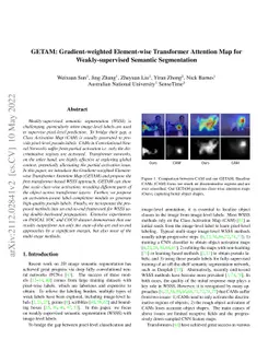 GETAM: Gradient-weighted Element-wise Transformer Attention Map for
  Weakly-supervised Semantic segmentation