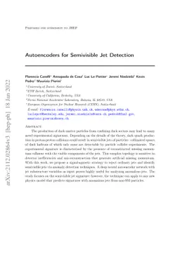 Autoencoders for Semivisible Jet Detection