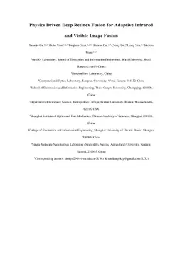 Physics Driven Deep Retinex Fusion for Adaptive Infrared and Visible
  Image Fusion