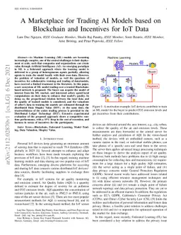 A Marketplace for Trading AI Models based on Blockchain and Incentives
  for IoT Data