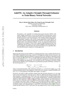 AdaSTE: An Adaptive Straight-Through Estimator to Train Binary Neural
  Networks