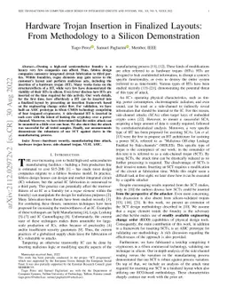 Hardware Trojan Insertion in Finalized Layouts: From Methodology to a
  Silicon Demonstration