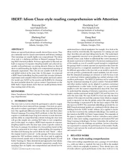 IBERT: Idiom Cloze-style reading comprehension with Attention