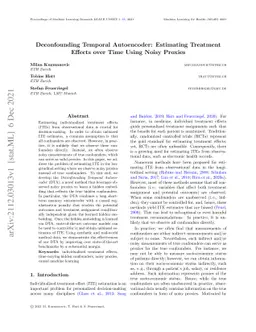 Deconfounding Temporal Autoencoder: Estimating Treatment Effects over
  Time Using Noisy Proxies