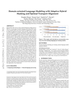 Domain-oriented Language Pre-training with Adaptive Hybrid Masking and
  Optimal Transport Alignment