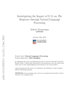 Investigating the Impact of 9/11 on The Simpsons through Natural
  Language Processing