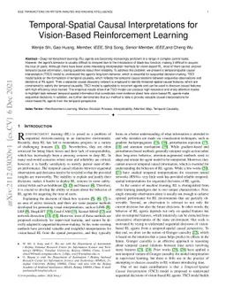 Temporal-Spatial Causal Interpretations for Vision-Based Reinforcement
  Learning
