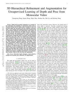 3D Hierarchical Refinement and Augmentation for Unsupervised Learning of
  Depth and Pose from Monocular Video