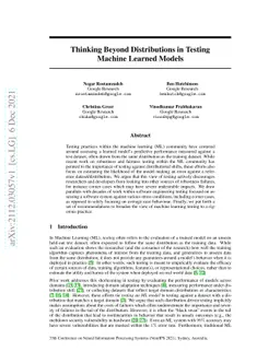 Thinking Beyond Distributions in Testing Machine Learned Models