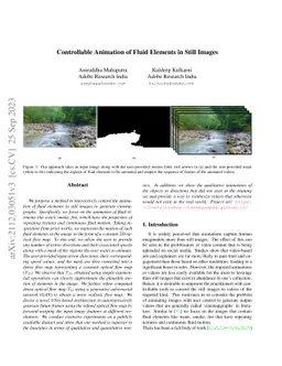 Controllable Animation of Fluid Elements in Still Images