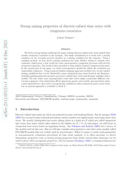 Strong mixing properties of discrete-valued time series with exogenous
  covariates