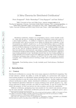 A Meta-Theorem for Distributed Certification