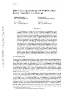 Multi-scale Feature Learning Dynamics: Insights for Double Descent