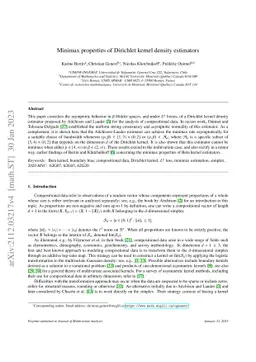 Minimax properties of Dirichlet kernel density estimators