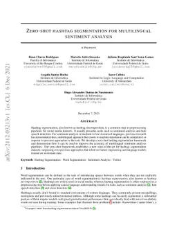 Zero-shot hashtag segmentation for multilingual sentiment analysis
