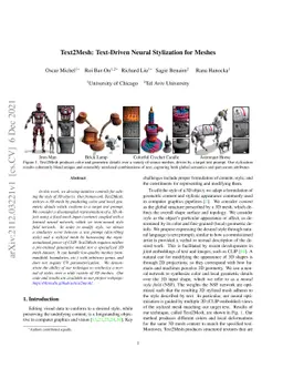 Text2Mesh: Text-Driven Neural Stylization for Meshes