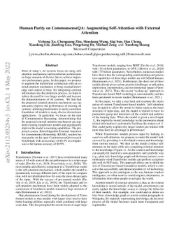 Human Parity on CommonsenseQA: Augmenting Self-Attention with External
  Attention