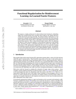Functional Regularization for Reinforcement Learning via Learned Fourier
  Features