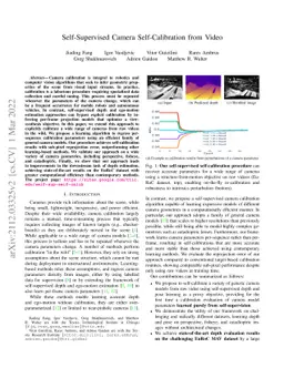 Self-Supervised Camera Self-Calibration from Video