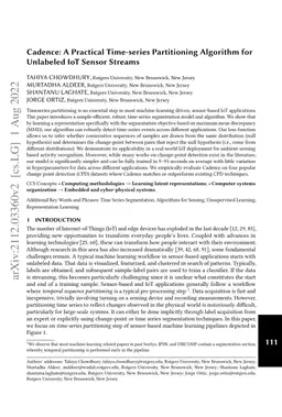 Cadence: A Practical Time-series Partitioning Algorithm for Unlabeled
  IoT Sensor Streams