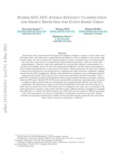 Hybrid SNN-ANN: Energy-Efficient Classification and Object Detection for
  Event-Based Vision