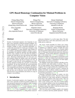 GPU-Based Homotopy Continuation for Minimal Problems in Computer Vision