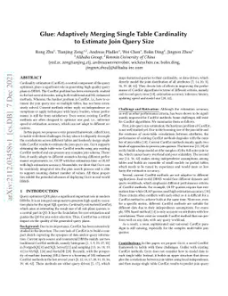 Glue: Adaptively Merging Single Table Cardinality to Estimate Join Query
  Size