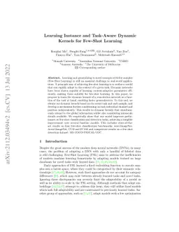 Learning Instance and Task-Aware Dynamic Kernels for Few Shot Learning