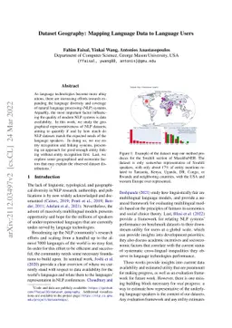 Dataset Geography: Mapping Language Data to Language Users