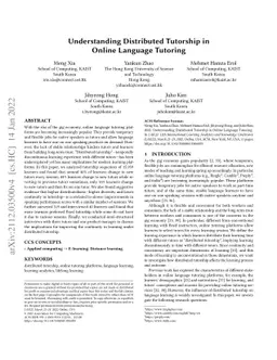 Understanding Distributed Tutorship in Online Language Tutoring