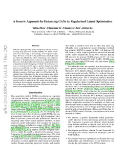 A Generic Approach for Enhancing GANs by Regularized Latent Optimization