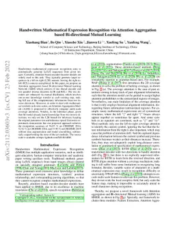 Handwritten Mathematical Expression Recognition via Attention
  Aggregation based Bi-directional Mutual Learning