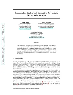 Permutation Equivariant Generative Adversarial Networks for Graphs