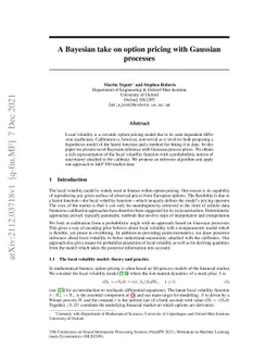 A Bayesian take on option pricing with Gaussian processes