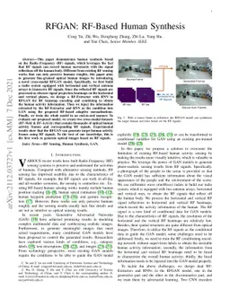 RFGAN: RF-Based Human Synthesis